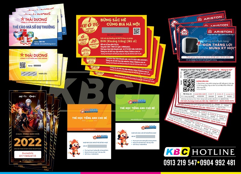 In ấn Các Loại Thẻ Cào